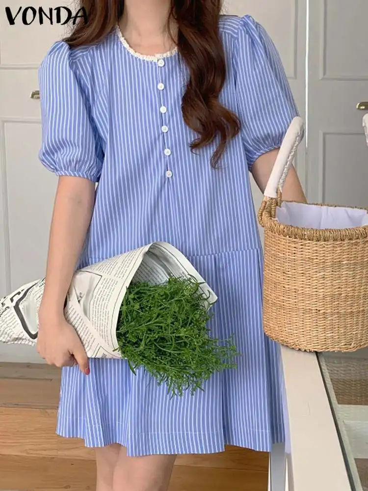 VONDA Women Summer Mini Dress 2023 Bohemian Printed Vintage Short Sleeve Striped Party Sundress Fashion Elegant Holiday Vestidos
VONDA Women Summer Mini Dress 2023 Bohemian Printed Vintage Short Sleeve Striped Party Sundress Fashion Elegant Holiday Vestidos