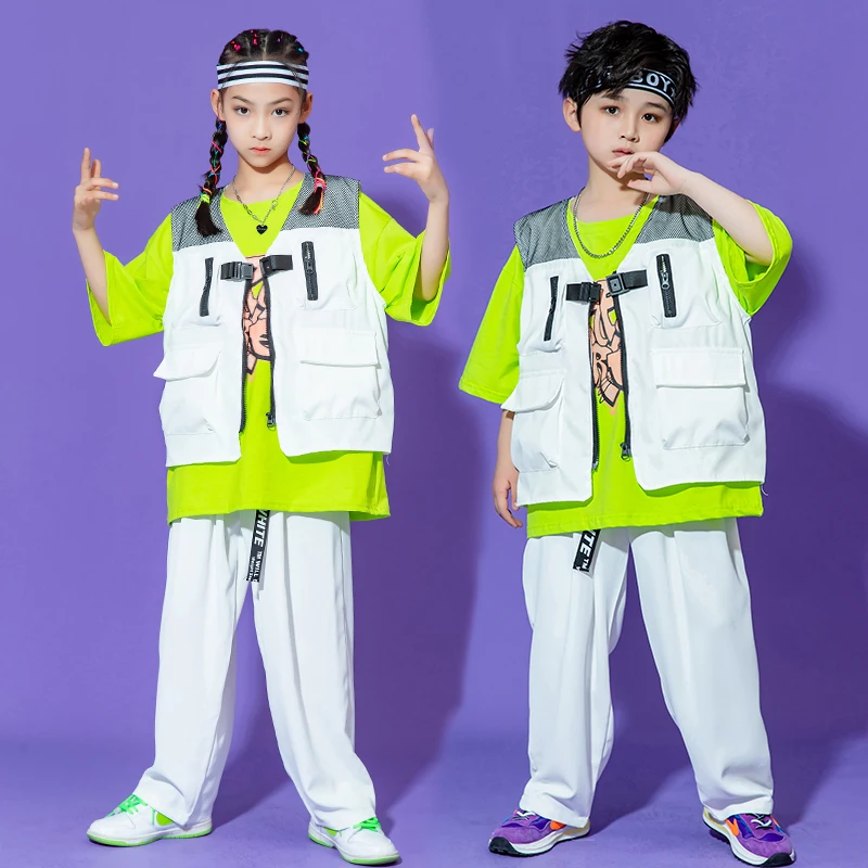 Kids Hip Hop Clothing White Jacket Vest Tops Thsirt Streetwear Baggy Pants For Girl Boy Ballroom Jazz Dance Costume Clothes
Kids Hip Hop Clothing White Jacket Vest Tops Thsirt Streetwear Baggy Pants For Girl Boy Ballroom Jazz Dance Costume Clothes