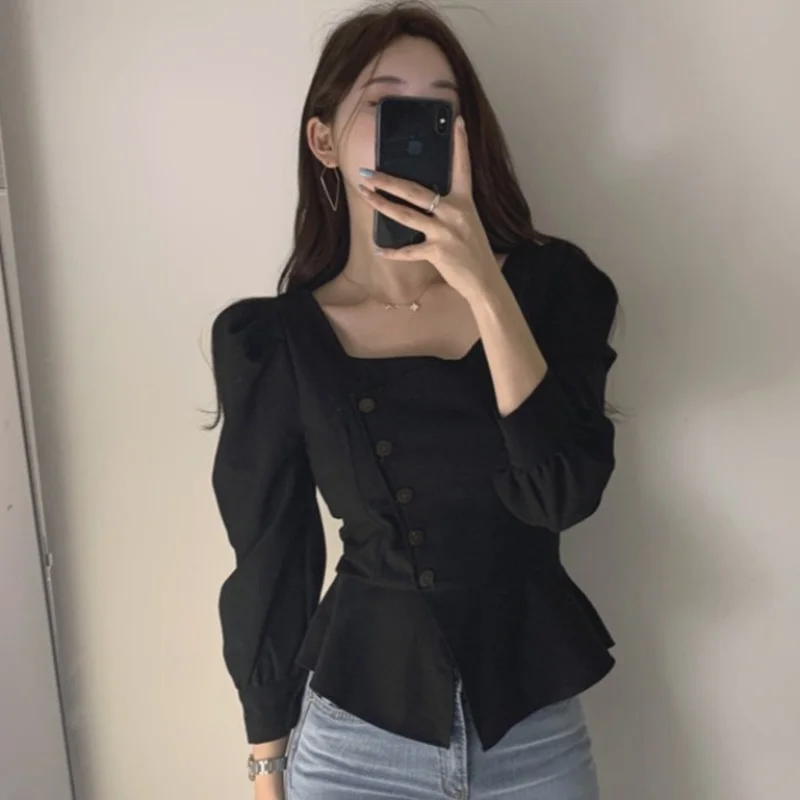 Chemise Femme Korean Chic Autumn Retro High Waist Puff Long Sleeve Square Collar Shirts Temperament Top Slim Blusas Camisas
Chemise Femme Korean Chic Autumn Retro High Waist Puff Long Sleeve Square Collar Shirts Temperament Top Slim Blusas Camisas