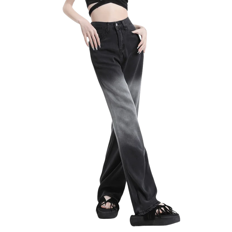 Fashionable Black Gradient High Waist Wide Leg Jeans for Women, 2023 New Casual Denim Pants
Fashionable Black Gradient High Waist Wide Leg Jeans for Women, 2023 New Casual Denim Pants