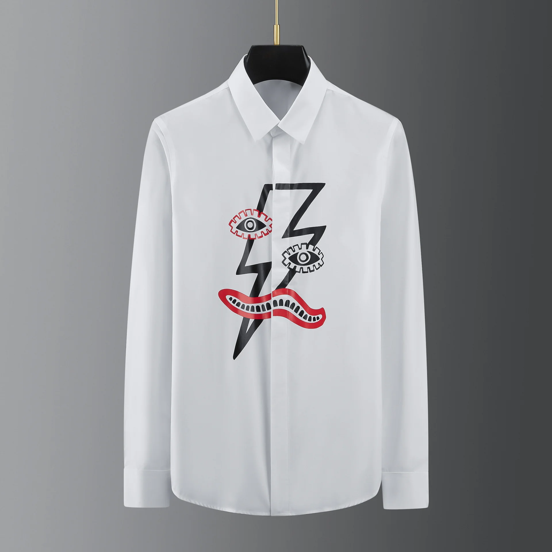

Men New Classic 2023 NEIL BARRETT thunderbolt Fashion Cotton Casual Shirts Shirt high quality Pocket Short sleeves S 3XL #A611