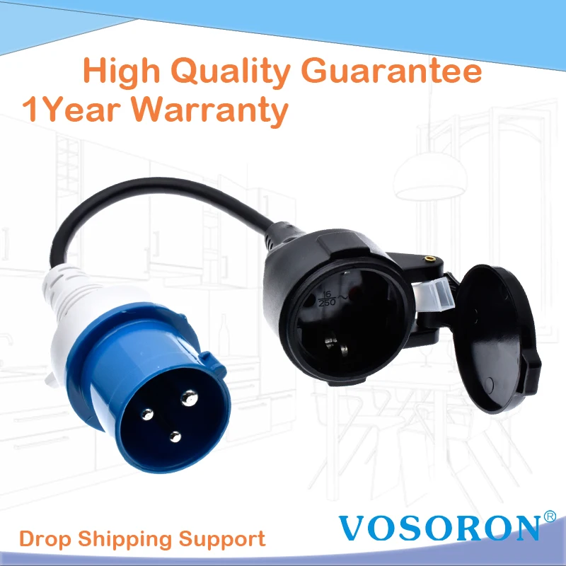 IP44 RV adapter cord,2P+E 316P6 to Schuko CEE7/3 Outlet Socket,Power cord convert 60309-2 16A 6H socket to CEE7/3 Socket,30cm
IP44 RV adapter cord,2P+E 316P6 to Schuko CEE7/3 Outlet Socket,Power cord convert 60309-2 16A 6H socket to CEE7/3 Socket,30cm