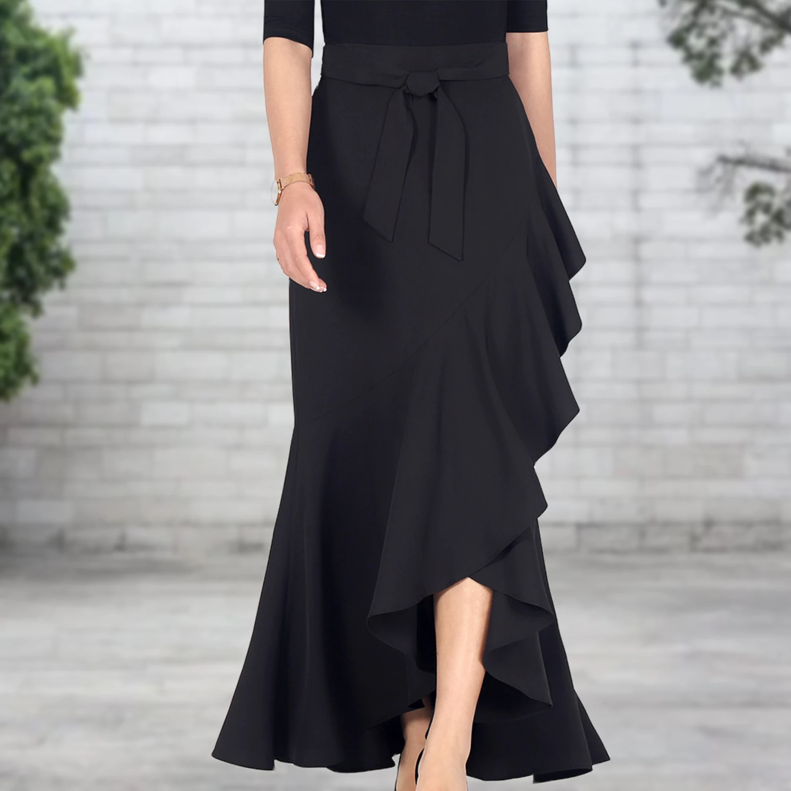 Ladies Ruffle Skirt Solid Color Women Summer Skirt Asymmetrical Elegant Skirt Sexy Y2k Style Loose Tie Up Office Long Skirts
Ladies Ruffle Skirt Solid Color Women Summer Skirt Asymmetrical Elegant Skirt Sexy Y2k Style Loose Tie Up Office Long Skirts