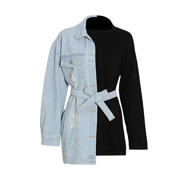 SuperAen 2022 New Turn Down Collar Full Splicing Contrast Jeans Waist Fake Two Sweaters Women Autumn Winter Loose Top Shirts
SuperAen 2022 New Turn Down Collar Full Splicing Contrast Jeans Waist Fake Two Sweaters Women Autumn Winter Loose Top Shirts