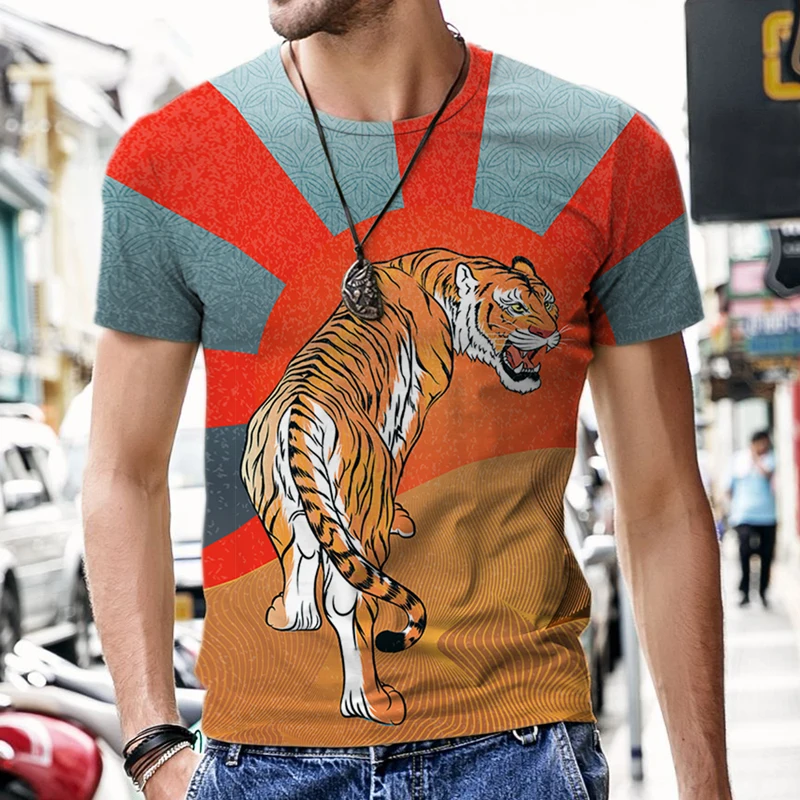 Summer Men's T-shirts Tiger Pattern Short Sleeve Hip-hop O Neck Funny 3D Printed Beach Harajuku Casual Sportswear Fashion Hot
Summer Men's T-shirts Tiger Pattern Short Sleeve Hip-hop O Neck Funny 3D Printed Beach Harajuku Casual Sportswear Fashion Hot