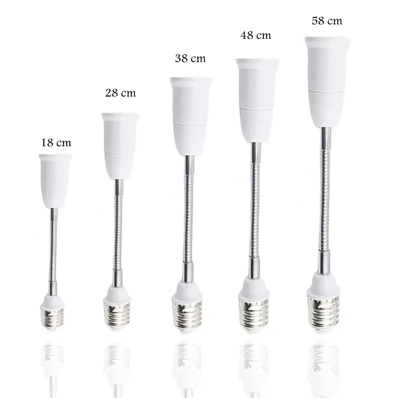 E27 to E27 Socket Flexible Extension LED Light Bulb Base Light Holder Converter Lamp Adapter EU US Plug 18cm/28cm/38cm/48cm/58cm
E27 to E27 Socket Flexible Extension LED Light Bulb Base Light Holder Converter Lamp Adapter EU US Plug 18cm/28cm/38cm/48cm/58cm