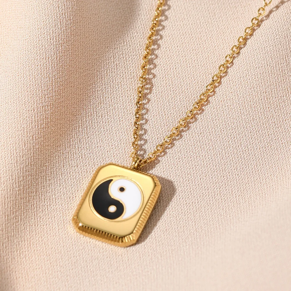 WILD & FREE Trendy Gold Color Square Pendant Necklace Link Chain Necklace Women Statement Tai Chi Style Jewelry
WILD & FREE Trendy Gold Color Square Pendant Necklace Link Chain Necklace Women Statement Tai Chi Style Jewelry