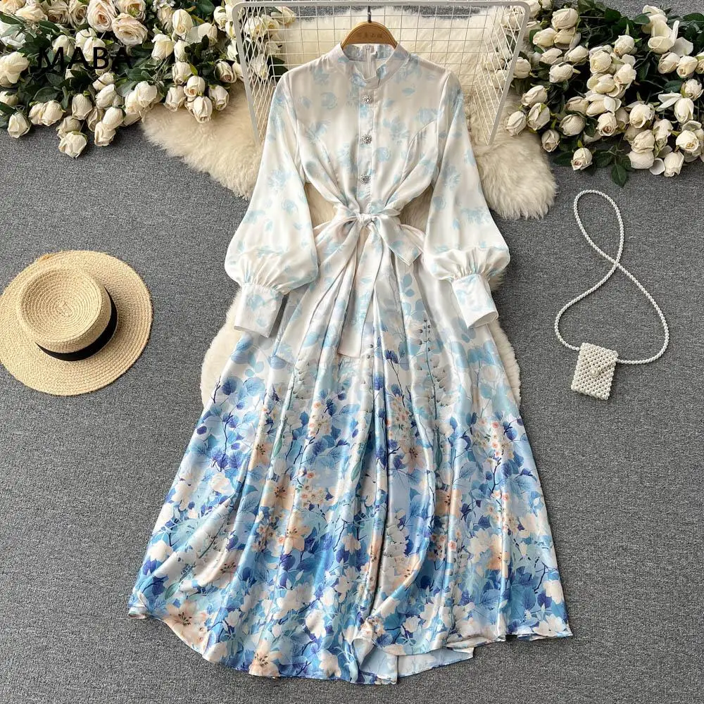 Spring Autumn Women New Vintage Print Satin Long Dress Formal Puff Long Sleeve Slim Waist Ethnic Alt Clothes Plus Size Robes
Spring Autumn Women New Vintage Print Satin Long Dress Formal Puff Long Sleeve Slim Waist Ethnic Alt Clothes Plus Size Robes