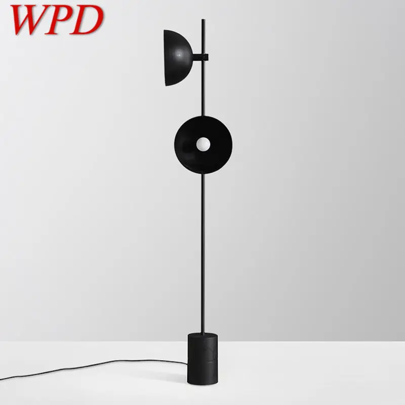 

WPD Modern Vintage Marble Floor Lamp Nordic Creative Simple LED Black Standing Light for Home Living Room Hotel Decor
