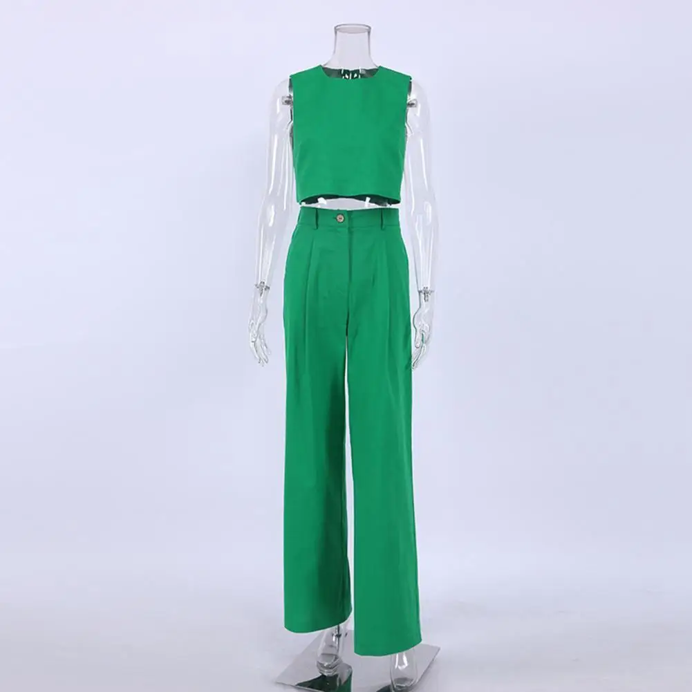 2Pcs/Set Trendy Solid Color Short Vest Flare Long Pants Top Pants Set 3D Cutting Lightweight
2Pcs/Set Trendy Solid Color Short Vest Flare Long Pants Top Pants Set 3D Cutting Lightweight