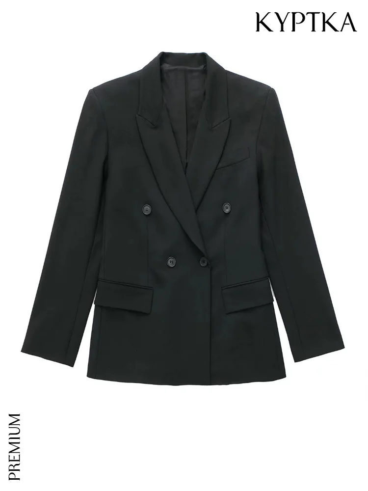 KYPTKA Women Fashion Double Breasted Buttoned Blazer Coat Vintage Long Sleeve Flap Pockets Female Outerwear Chic Veste Femme
KYPTKA Women Fashion Double Breasted Buttoned Blazer Coat Vintage Long Sleeve Flap Pockets Female Outerwear Chic Veste Femme
