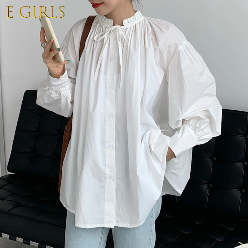 E GIRLS Chic Bow Tie Stand Neck Doll Shirt Korean Lantern Sleeve Woman Blouse Fall Fashion Blusas Top Camisas Mujer
E GIRLS Chic Bow Tie Stand Neck Doll Shirt Korean Lantern Sleeve Woman Blouse Fall Fashion Blusas Top Camisas Mujer
