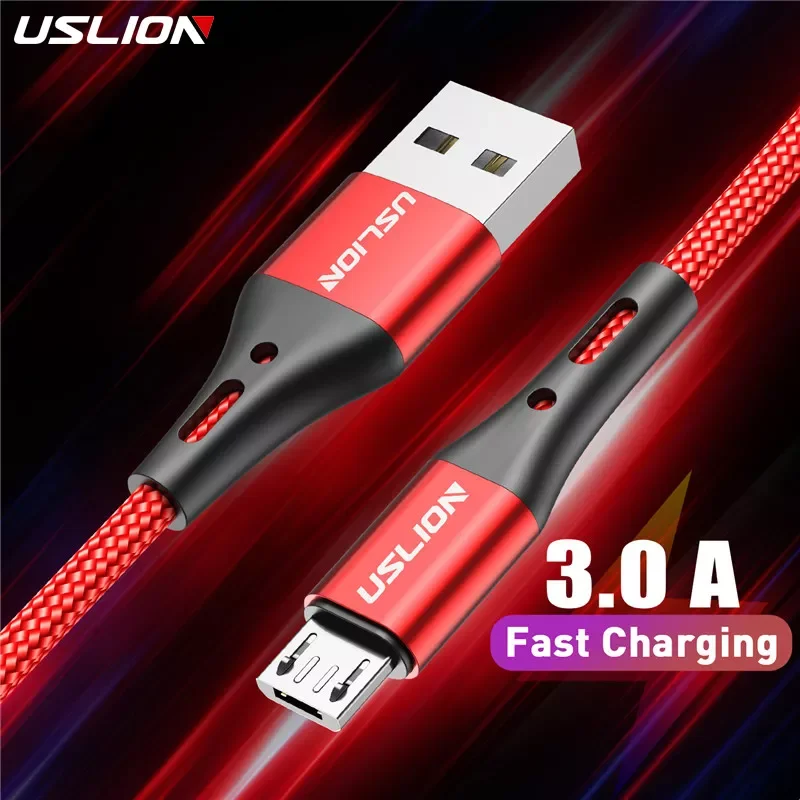 USLION 3A Micro USB Cable Fast Charge USB Data Cable Cord for Samsung S6 Xiaomi Redmi Note 4 Android Microusb Cable Mobile Phone
USLION 3A Micro USB Cable Fast Charge USB Data Cable Cord for Samsung S6 Xiaomi Redmi Note 4 Android Microusb Cable Mobile Phone