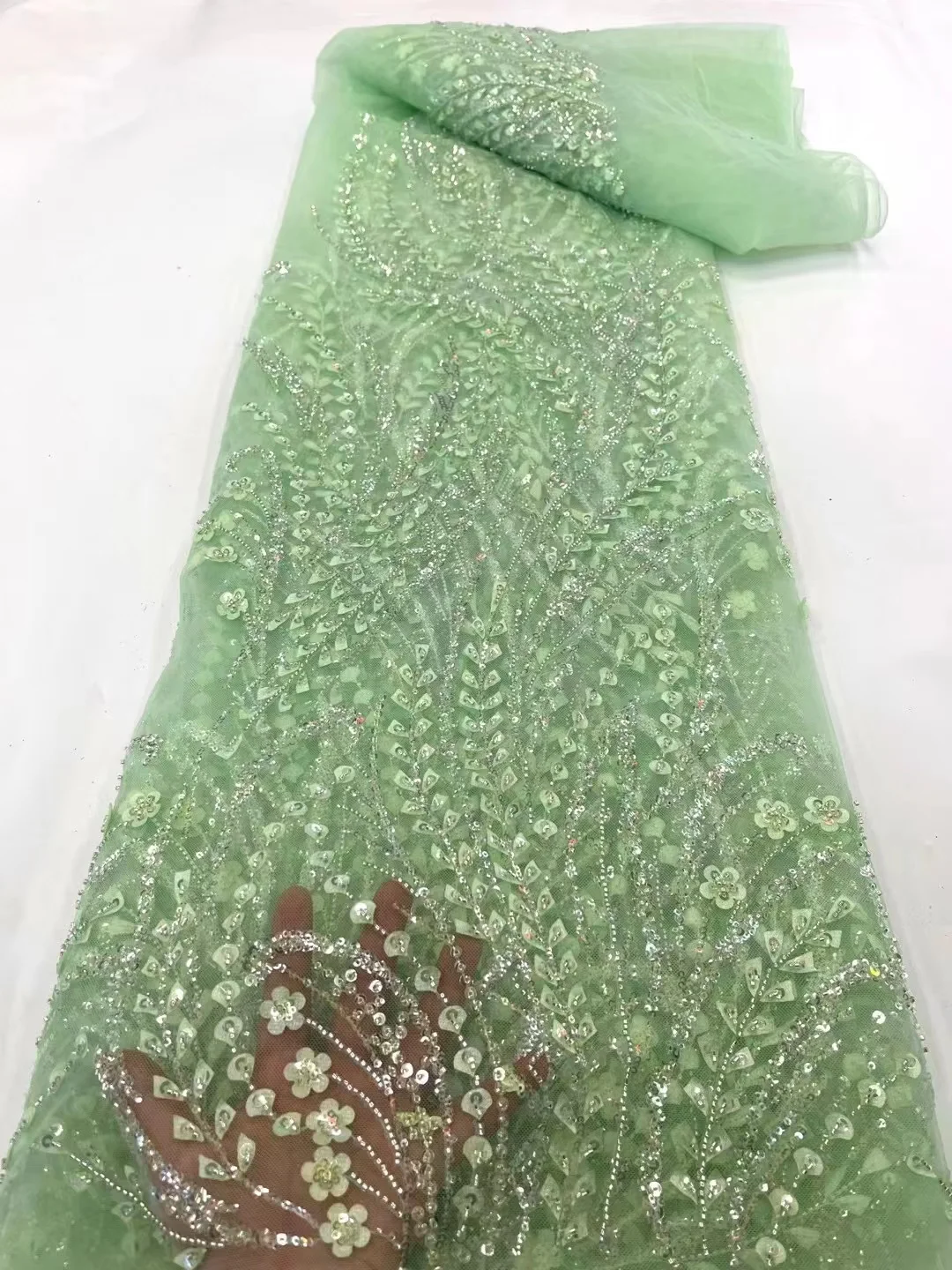 Luxury Handmade Beaded Lace Embroidery African Lace Fabric High Quality French Nigerian Mesh Lace Fabrics For Sewing PL072-5
Luxury Handmade Beaded Lace Embroidery African Lace Fabric High Quality French Nigerian Mesh Lace Fabrics For Sewing PL072-5