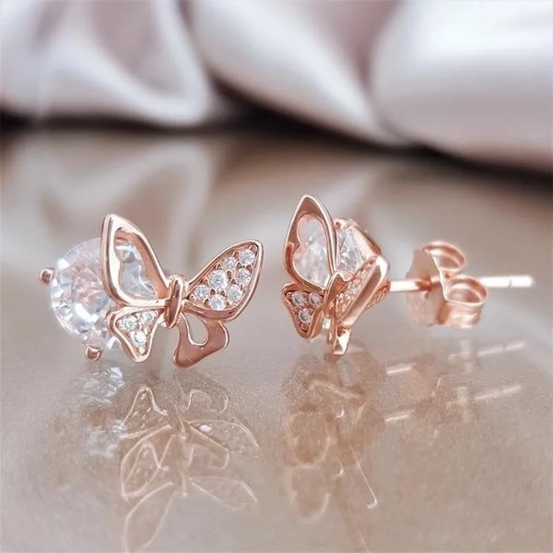 Cute Rose Gold Color Butterfly Stud Earrings for Women Korean Earrings Fashion Jewelry 2022 New
Cute Rose Gold Color Butterfly Stud Earrings for Women Korean Earrings Fashion Jewelry 2022 New