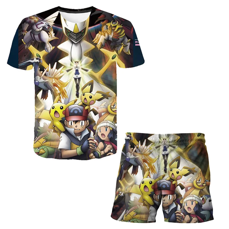Summer Leisure Children T-Shirt + Shorts 2pcs Cartoon Anime Game Kid Beach Shorts Suit Pi-kachus Baby Clothing Kids T-Shirt Set
Summer Leisure Children T-Shirt + Shorts 2pcs Cartoon Anime Game Kid Beach Shorts Suit Pi-kachus Baby Clothing Kids T-Shirt Set