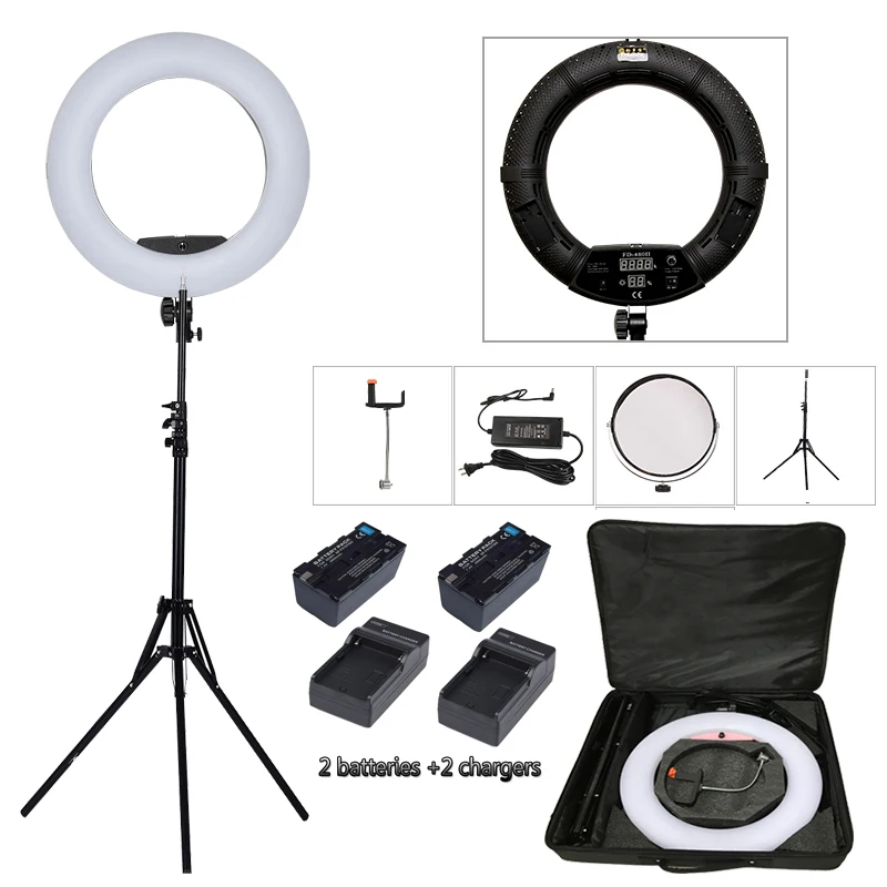96W Yidoblo FD-480II Pro LED Beauty Salon Nail Lighting Lamp Make Up Ring Lamp Lighting + Stand (2M)+ Bag + Batteries
96W Yidoblo FD-480II Pro LED Beauty Salon Nail Lighting Lamp Make Up Ring Lamp Lighting + Stand (2M)+ Bag + Batteries