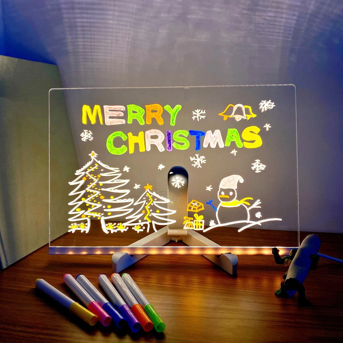Acrylic Dry Erase Board with Light Illuminated Dry Erase Board with Stand Reusable LED Message Board with 7 Colored Pens Lighted
Acrylic Dry Erase Board with Light Illuminated Dry Erase Board with Stand Reusable LED Message Board with 7 Colored Pens Lighted