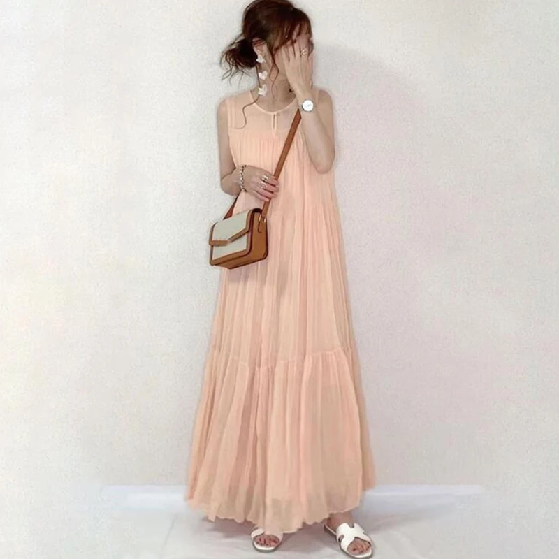 Summer 2022 Women Summer Wear Japan Style Solid Sleeveless Dress Causal Loose Maxi Long Dress Fresh Cute Dresses Women Clothing
Summer 2022 Women Summer Wear Japan Style Solid Sleeveless Dress Causal Loose Maxi Long Dress Fresh Cute Dresses Women Clothing