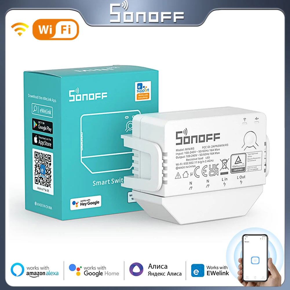 SONOFF MINIR3 S-MATE 16A Wifi Smart Switch EWeLink APP Remote Control With S-MATE Switch Work For Alexa Google Home EWeLink
SONOFF MINIR3 S-MATE 16A Wifi Smart Switch EWeLink APP Remote Control With S-MATE Switch Work For Alexa Google Home EWeLink