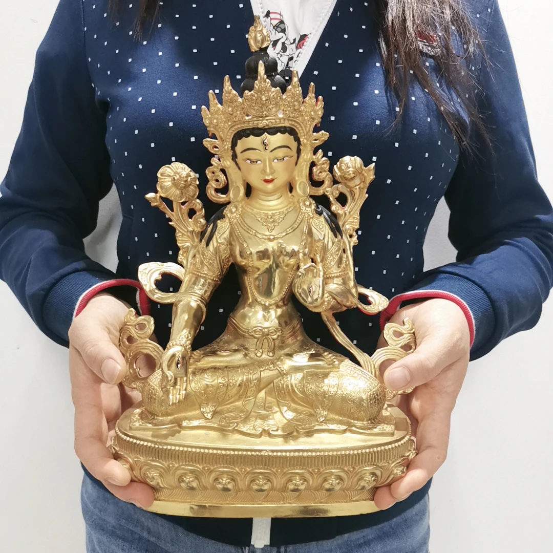 30cm large Wholesale Tibet Buddha statue copper gilding Worship White Tara Guanyin Buddha statue Family protection Health safe
30cm large Wholesale Tibet Buddha statue copper gilding Worship White Tara Guanyin Buddha statue Family protection Health safe