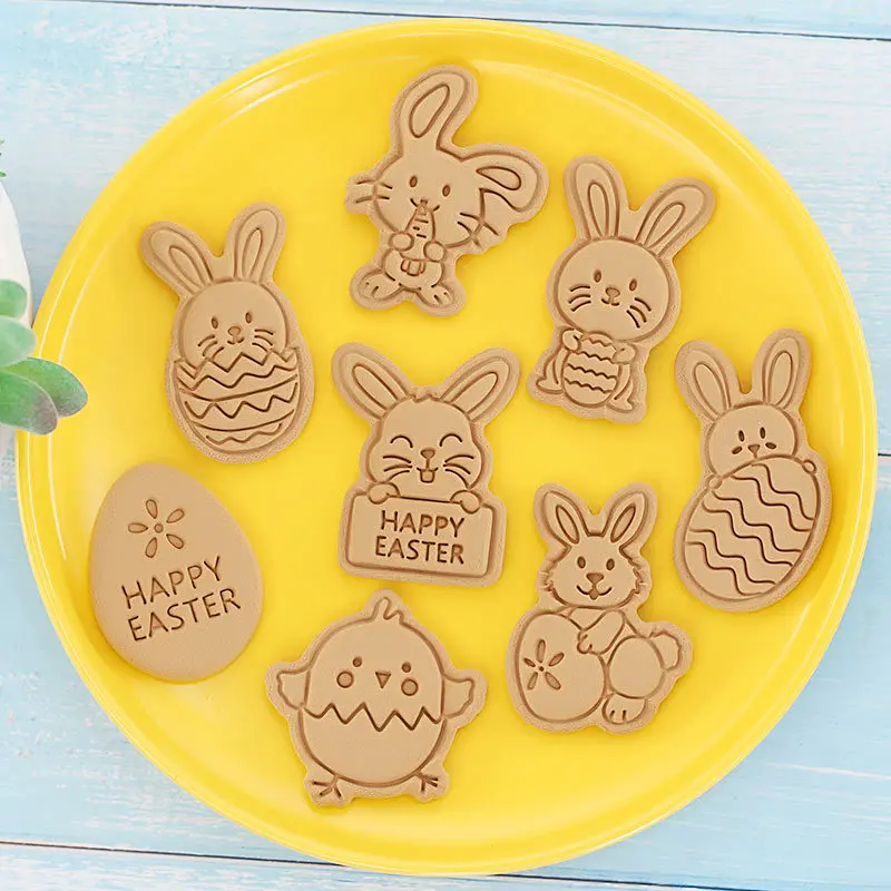 8pcs Easter Cookie Cutter Cartoon Egg Rabbit Mold Cute Bunny Biscuit Cutter PP DIY Fondant Cake Decoating Baking Tools
8pcs Easter Cookie Cutter Cartoon Egg Rabbit Mold Cute Bunny Biscuit Cutter PP DIY Fondant Cake Decoating Baking Tools