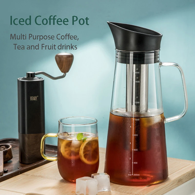 1200ml Cold Brew Coffee Pot Large Capacity Water Jug Glass Milk Juice Coffee Pot With Filter For Home Supply 
1200ml Cold Brew Coffee Pot Large Capacity Water Jug Glass Milk Juice Coffee Pot With Filter For Home Supply