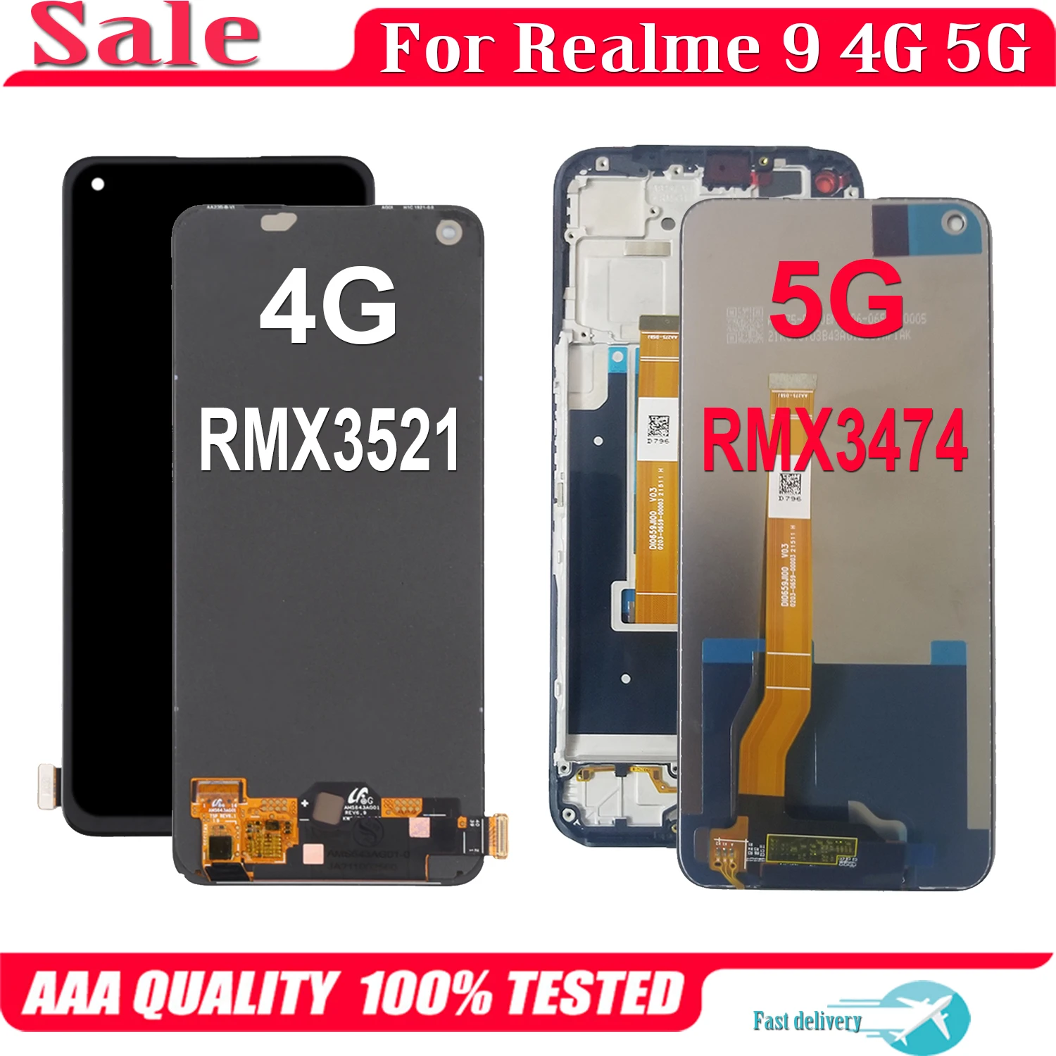 Original AMOLED For OPPO Realme 9 4G RMX3521 LCD Display Realme9 5G RMX3474 LCD Touch Screen Digitizer Assembly
Original AMOLED For OPPO Realme 9 4G RMX3521 LCD Display Realme9 5G RMX3474 LCD Touch Screen Digitizer Assembly