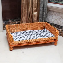 Rattan Kennel Removable Washable cotton and bamboo Mat Dog House Pet Bed Cat House Four Seasons Universal pet bed