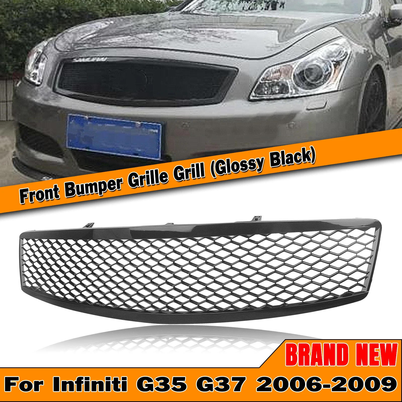 Racing Grills For Infiniti G35 G37 2006-2009 Front Grille Glossy Black Car Upper Bumper Hood Mesh Grid Replacement Body Kit
Racing Grills For Infiniti G35 G37 2006-2009 Front Grille Glossy Black Car Upper Bumper Hood Mesh Grid Replacement Body Kit