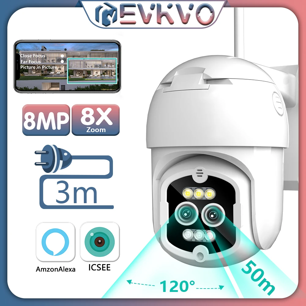 8MP PTZ IP Camera Dual Lens 8X Zoom Outdoor Surveillance Wifi Camera Smart Home Color Night Vision Alarm Security CCTV Camera
8MP PTZ IP Camera Dual Lens 8X Zoom Outdoor Surveillance Wifi Camera Smart Home Color Night Vision Alarm Security CCTV Camera