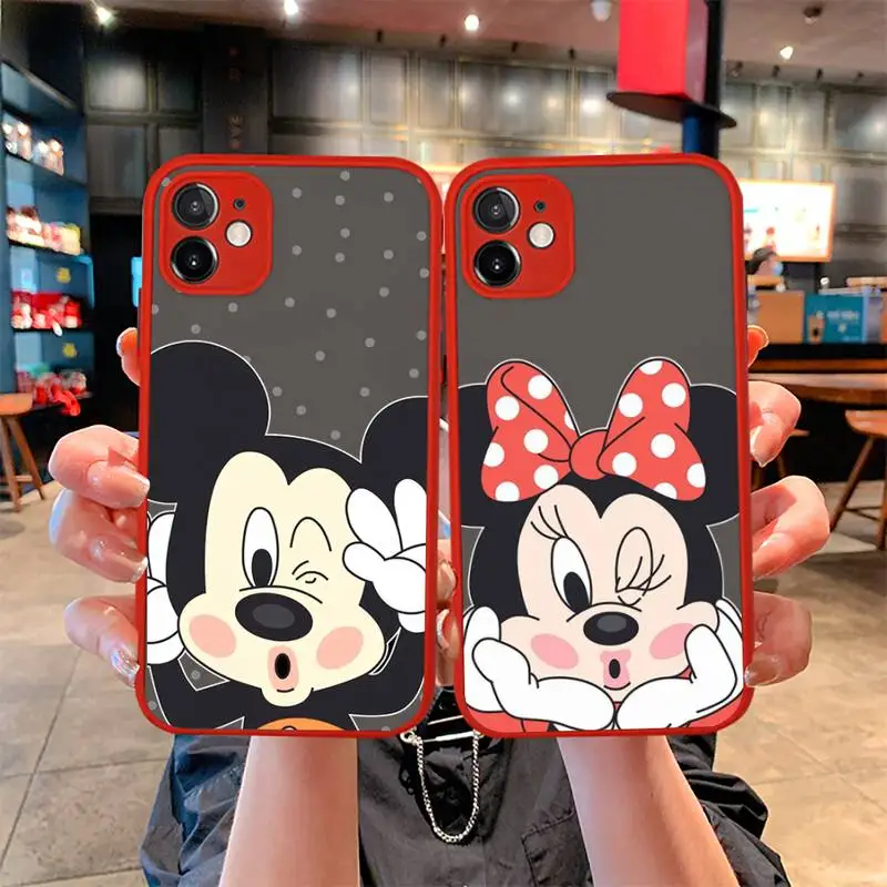 Cute Mickey Minnie Mouse Phone Case For iphone 13 12 11 Pro Mini Max XS X 8 7 Plus SE 2020 XR Matte Transparent Light red Cover
Cute Mickey Minnie Mouse Phone Case For iphone 13 12 11 Pro Mini Max XS X 8 7 Plus SE 2020 XR Matte Transparent Light red Cover