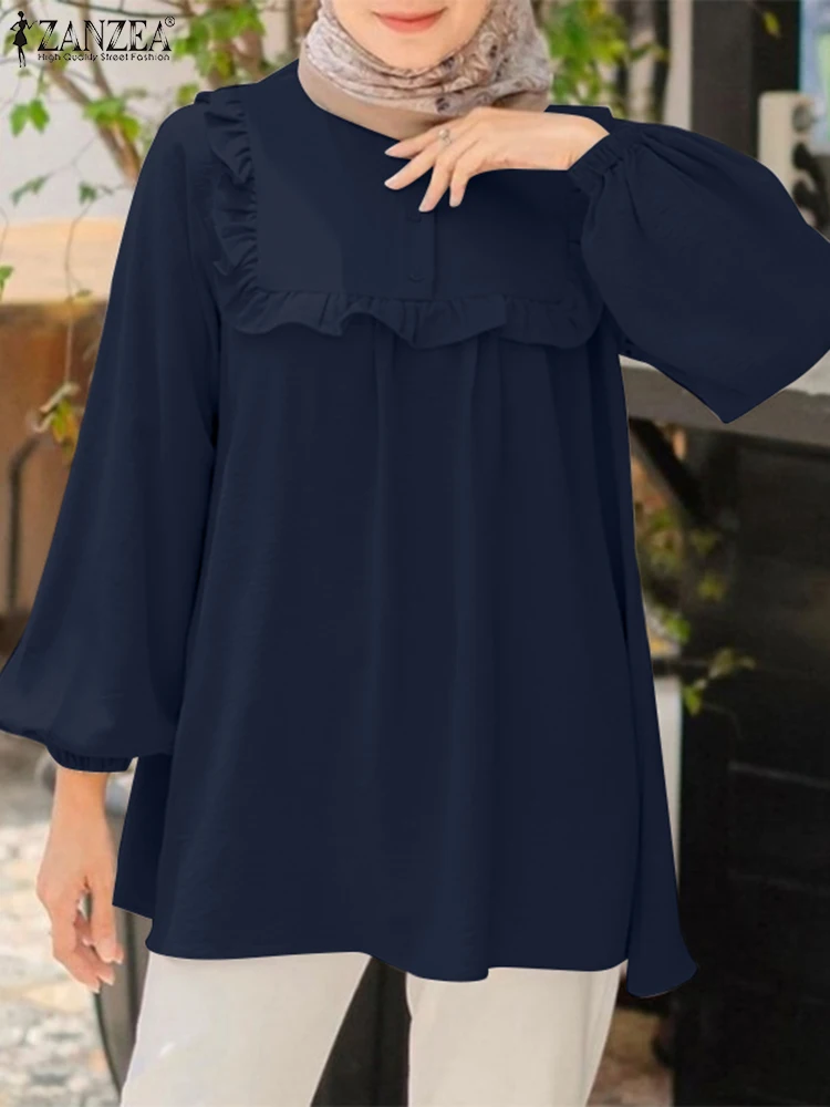 ZANZEA Fashion Long Sleeve Muslim Tops Vintage Turkey Abaya Solid Blouse Women Hijab Tops Casual Loose Ruffles Blusas Chemise
ZANZEA Fashion Long Sleeve Muslim Tops Vintage Turkey Abaya Solid Blouse Women Hijab Tops Casual Loose Ruffles Blusas Chemise