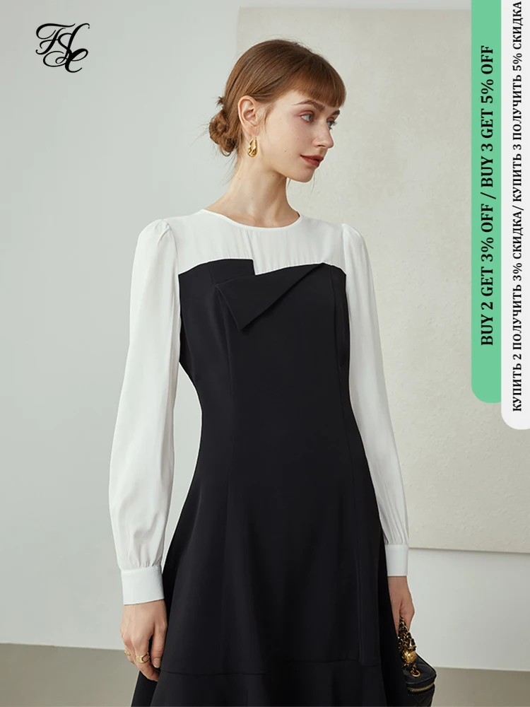 FSLE Dresses Fake Two Early Autumn Temperament Dresses Black White Stitching Mermaid Skirt Long Sleeve Round Neck Skirt
FSLE Dresses Fake Two Early Autumn Temperament Dresses Black White Stitching Mermaid Skirt Long Sleeve Round Neck Skirt
