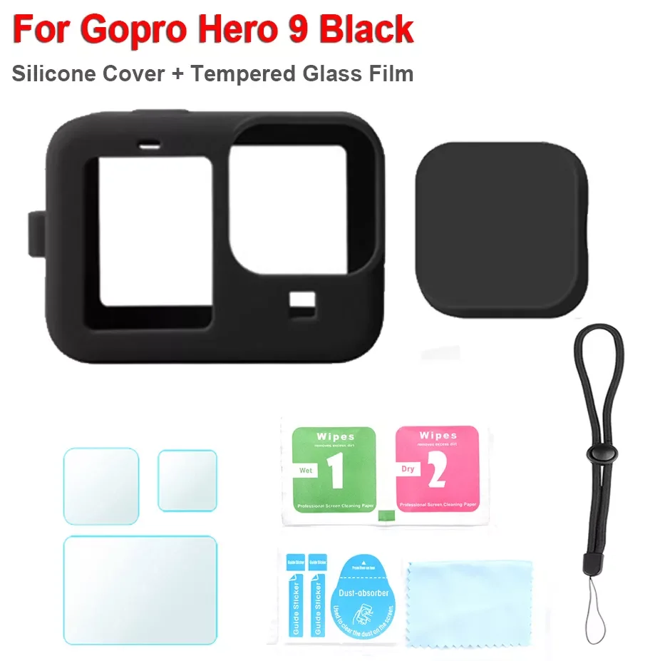Soft Silicone Cover Protective Sleeve + Tempered Glass Film Screen Protector for GoPro Hero 10/9 Black Camera Accessories
Soft Silicone Cover Protective Sleeve + Tempered Glass Film Screen Protector for GoPro Hero 10/9 Black Camera Accessories