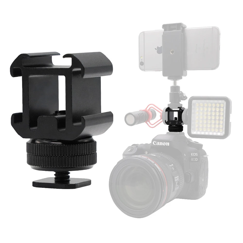 3-in-1 Triple Hot shoe Mount for Canon Nikon Sony Speedlite LCD Monitor Microphone, Camera Extension Bracket for Tripods
3-in-1 Triple Hot shoe Mount for Canon Nikon Sony Speedlite LCD Monitor Microphone, Camera Extension Bracket for Tripods