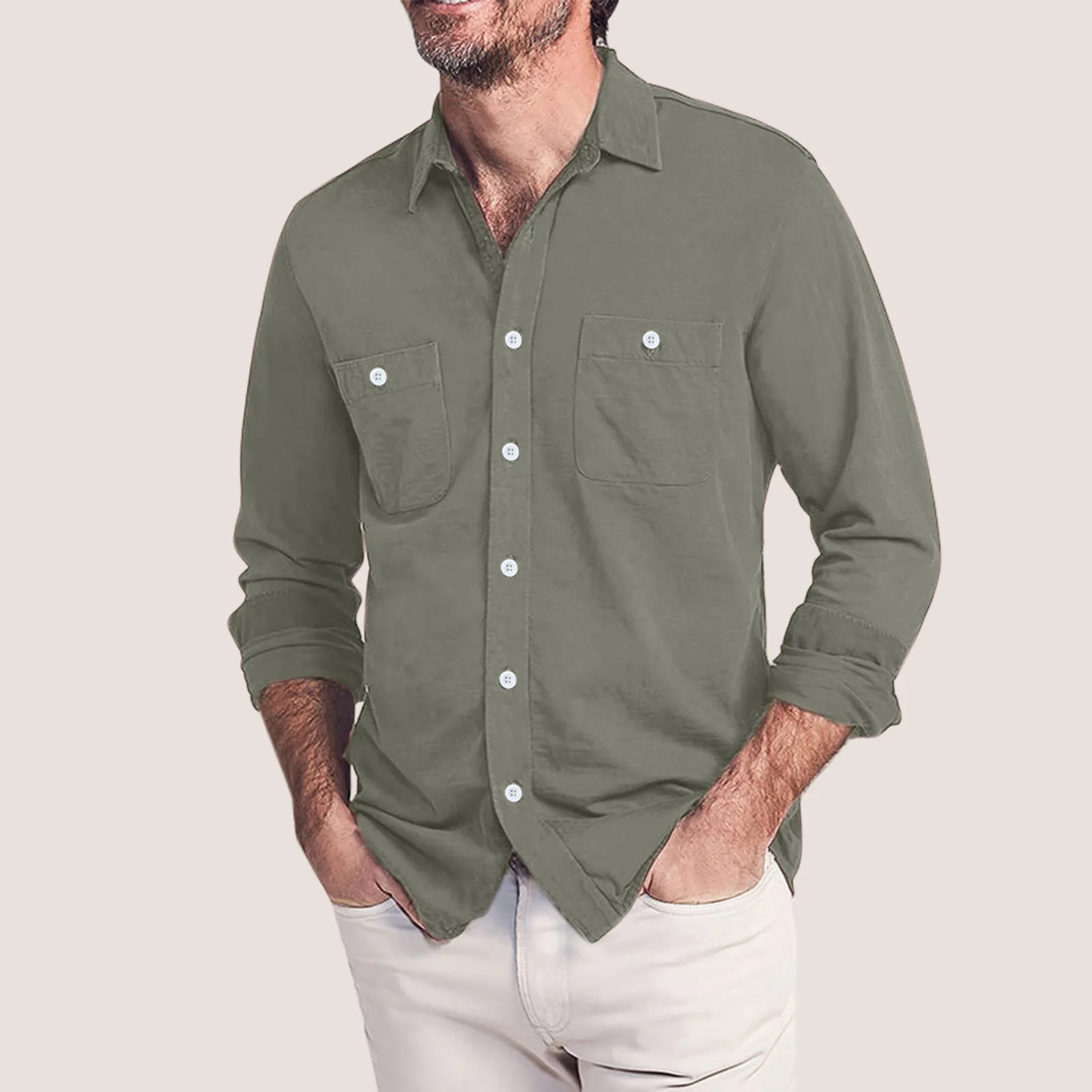 Male Casual Autumn Double Pocket Solid Shirt Turn Down Collar Button Up Blouse Oversized Casual Shirt Loose Fit Streetwear Tops
Male Casual Autumn Double Pocket Solid Shirt Turn Down Collar Button Up Blouse Oversized Casual Shirt Loose Fit Streetwear Tops