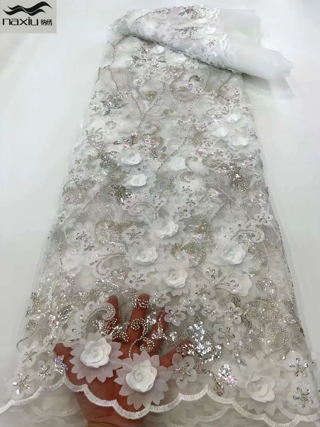 Кружевная ткань Madison White с 3D цветами, бусины, вышитые блестками, сетка, свадебная вышивка, Элегантный французский нигерийский новейший дизай...
Кружевная ткань Madison White с 3D цветами, бусины, вышитые блестками, сетка, свадебная вышивка, Элегантный французский нигерийский новейший дизай...