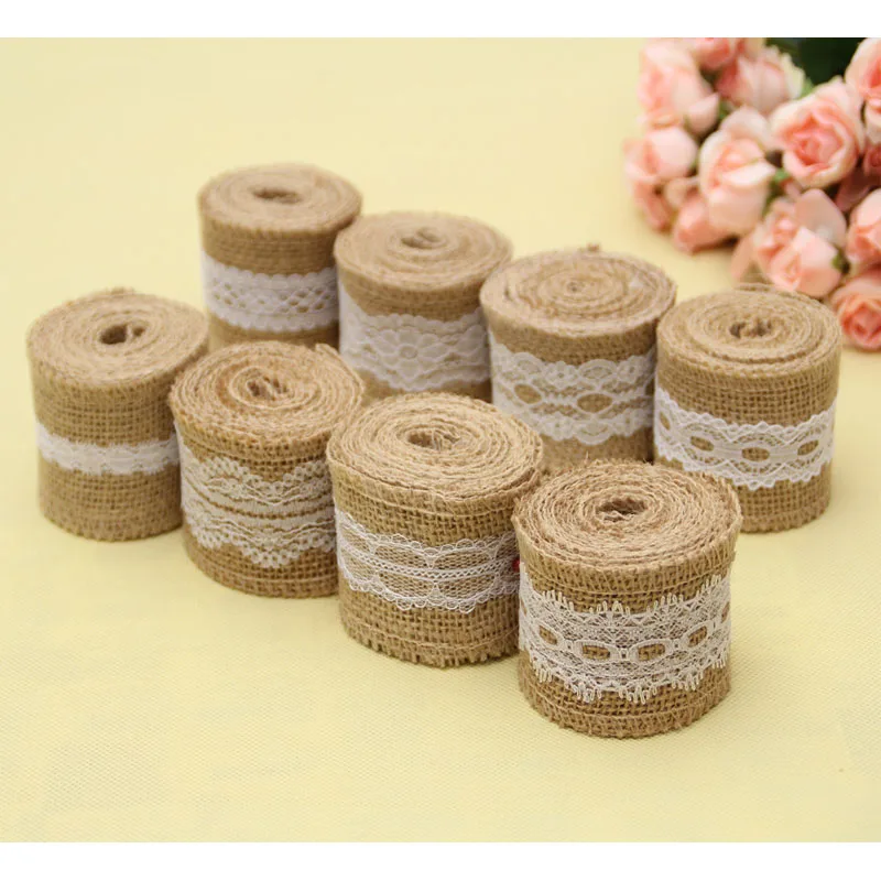 5cm wide 2meter NEW flowers Natural Hessian Jute Burlap lace Ribbon braided fabric DIY Craft Christmas Home Wedding Party Decor 
5cm wide 2meter NEW flowers Natural Hessian Jute Burlap lace Ribbon braided fabric DIY Craft Christmas Home Wedding Party Decor