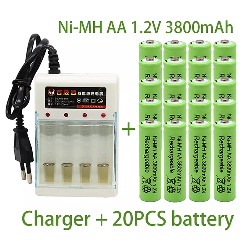 Free Shipping Rechargeable Battery 1.2V AA 3800Mah Alkaline with Charger for Computer Clock Radio Video Game Digital Camera
Free Shipping Rechargeable Battery 1.2V AA 3800Mah Alkaline with Charger for Computer Clock Radio Video Game Digital Camera