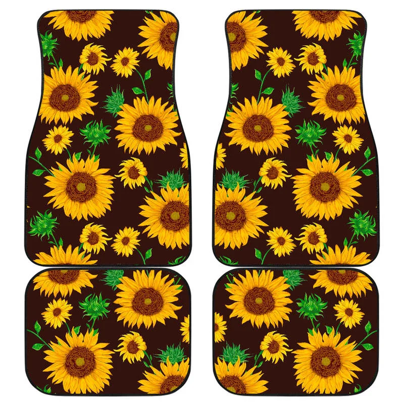 Brown Sunflower Pattern Print Front and Back Car Floor Mats Heavy Carpet Front and Rear Full Set 4PCs Pack
Brown Sunflower Pattern Print Front and Back Car Floor Mats Heavy Carpet Front and Rear Full Set 4PCs Pack