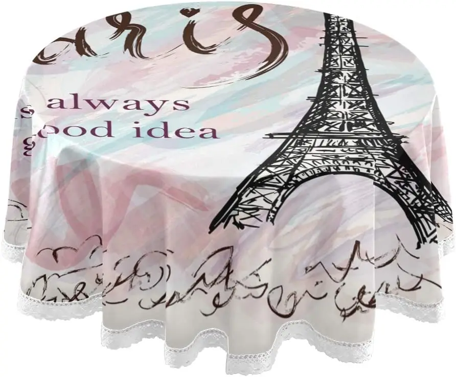 Hand Drawn Eiffel Tower Paris Round Tablecloth Romantic French City Table Cloths Cover Washable Polyester Tabletop Dining Decor
Hand Drawn Eiffel Tower Paris Round Tablecloth Romantic French City Table Cloths Cover Washable Polyester Tabletop Dining Decor