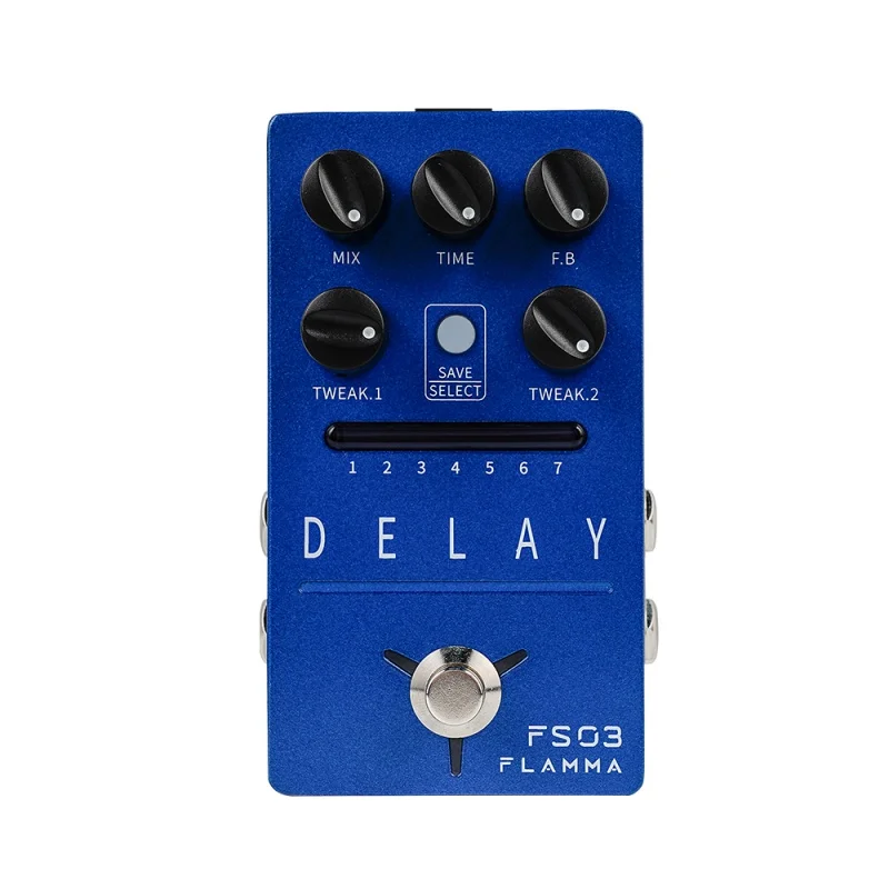 

FLAMMA FS03 Guitar Delay Effects Pedal Stereo Delay Pedal 6 Delay Effects with 80s Looper Storable Presets Tap Tempo Trail on