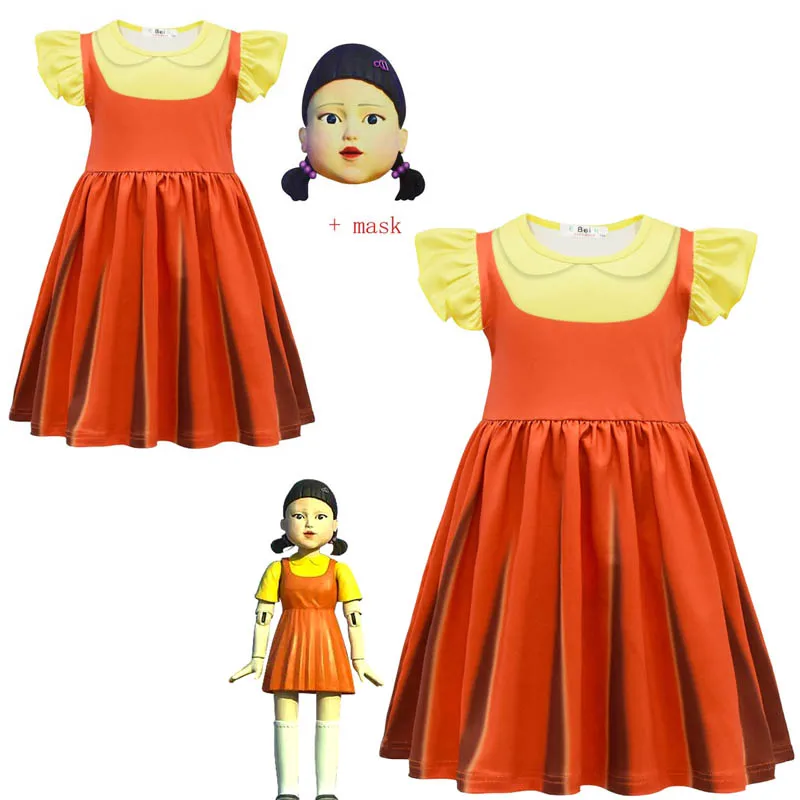 Squid Game Kids Dresses for Girls Summer Wooden Man Cosplay Vestidos Children Birthday Party Clothing Fancy Christmas Costumes
Squid Game Kids Dresses for Girls Summer Wooden Man Cosplay Vestidos Children Birthday Party Clothing Fancy Christmas Costumes