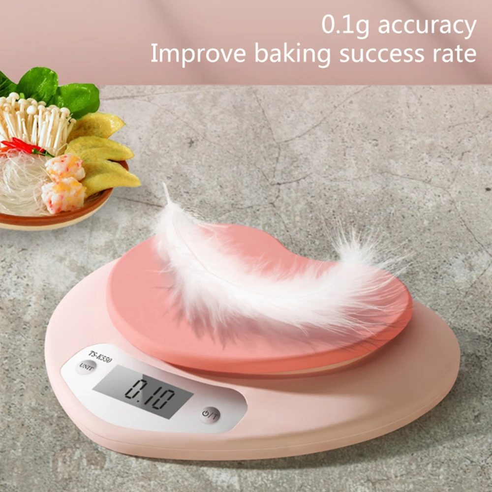 

Многофункциональные кухонные весы с цифровым дисплеем, размеры в г унции, фунты 5кг x 1 г, милые весы с сердцем, розовые весы, пищевые весы