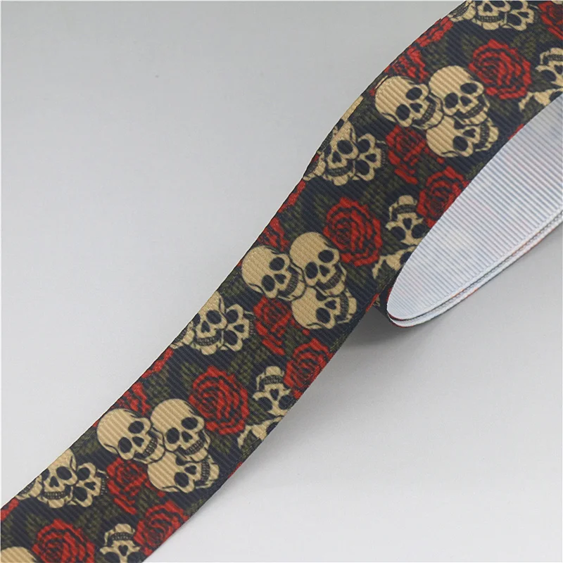 DUWES 50yards Skull Printed Grosgrain Ribbon Accessory Hairbow Headwear Decoration DIY Wholesale OEM D1676
DUWES 50yards Skull Printed Grosgrain Ribbon Accessory Hairbow Headwear Decoration DIY Wholesale OEM D1676