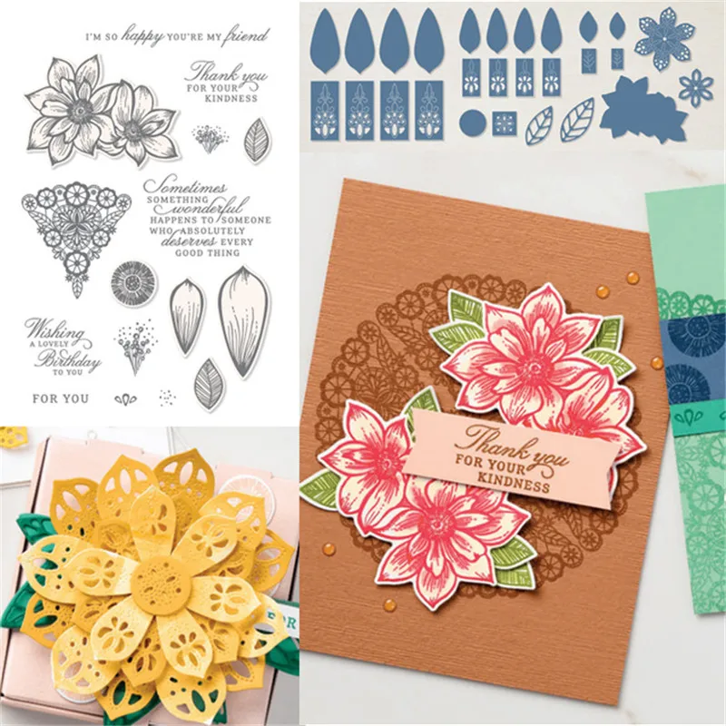 Flower Rubber Stamps And Metal Cutting Dies For Decoration Scrapbook DIY Making Cards Handmade Template 2023 New Arrival
Flower Rubber Stamps And Metal Cutting Dies For Decoration Scrapbook DIY Making Cards Handmade Template 2023 New Arrival