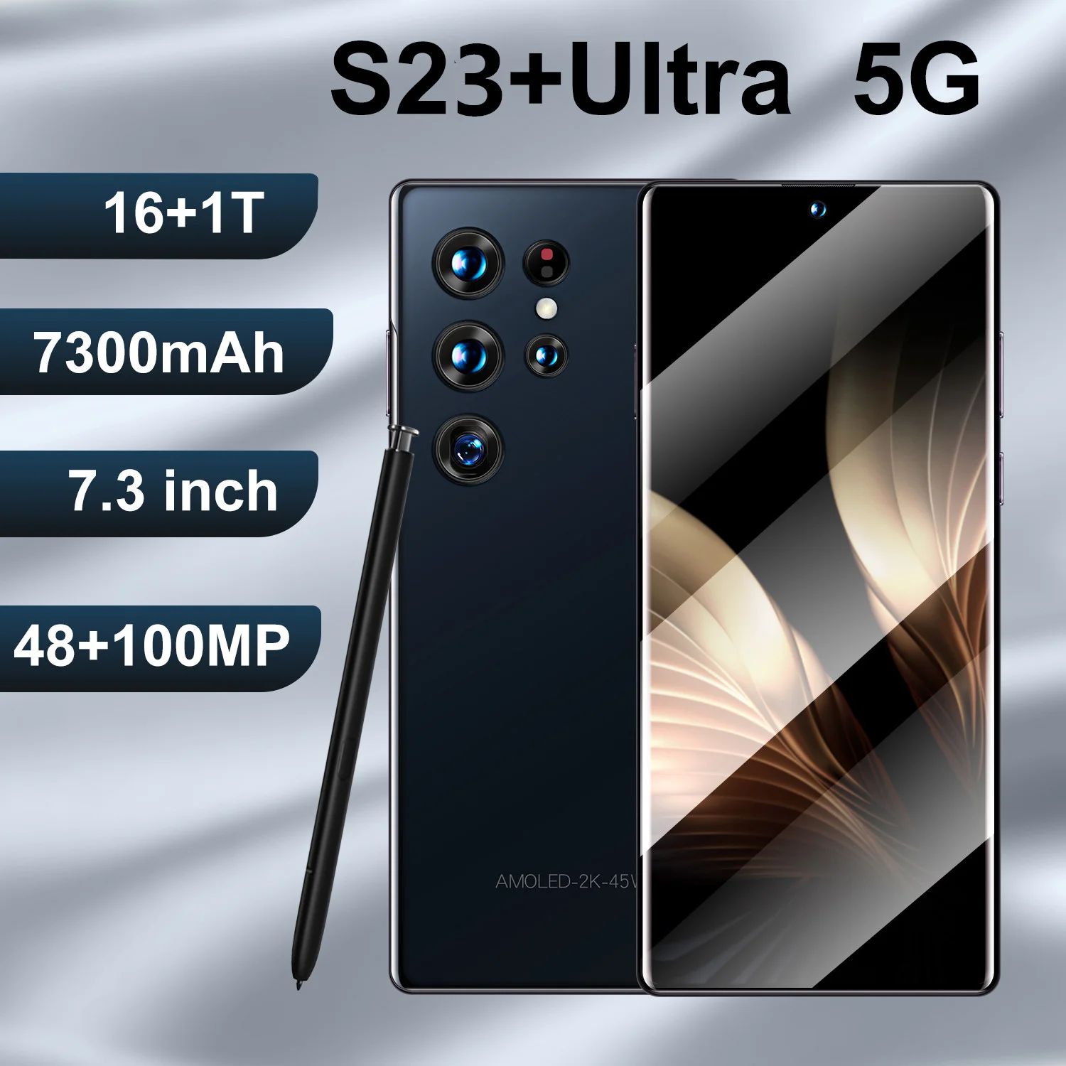 

S23 смартфон с 5,5-дюймовым дисплеем, ОЗУ 16 ГБ, ПЗУ 1 ТБ, 48 Мп + 7,3 МП, 7300 мАч