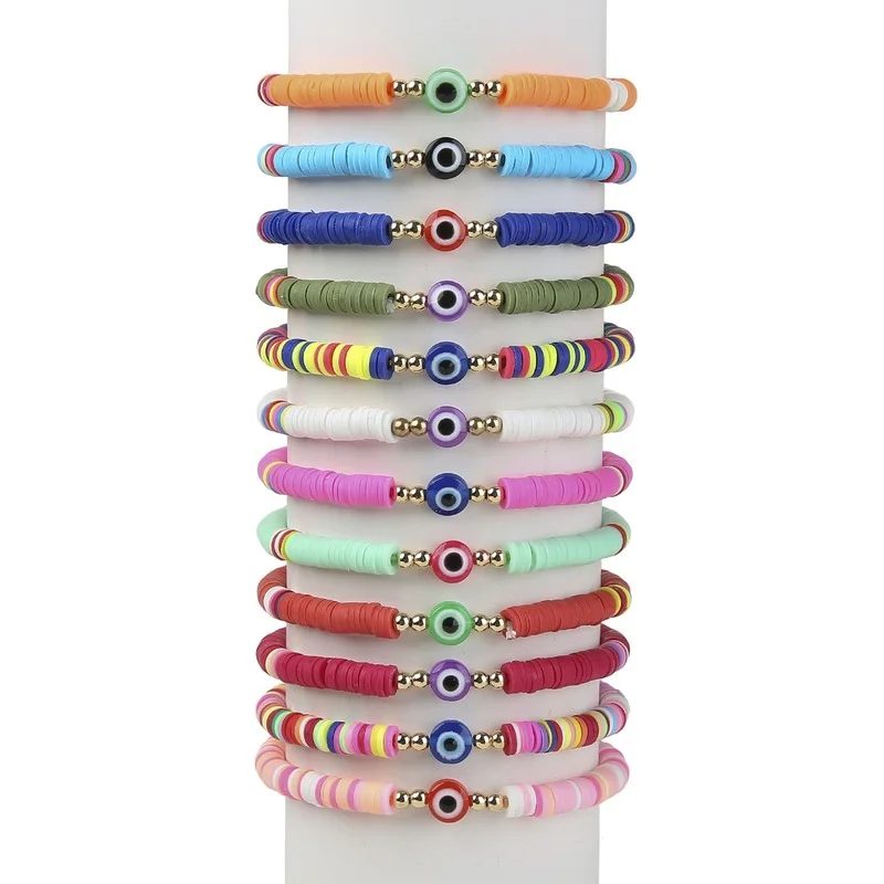 Fashion Evil Eyes Bracelets for Women Bohemian Soft Pottery Wrist Rope Chain Bangle Bracelet Summer Beach Jewelry Gift for Girls
Fashion Evil Eyes Bracelets for Women Bohemian Soft Pottery Wrist Rope Chain Bangle Bracelet Summer Beach Jewelry Gift for Girls