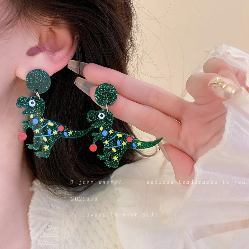 Silver Needle European And American Fashion Small Dinosaur Earrings Creative Personality Design Sense Long Cold Wind Ea
Silver Needle European And American Fashion Small Dinosaur Earrings Creative Personality Design Sense Long Cold Wind Ea